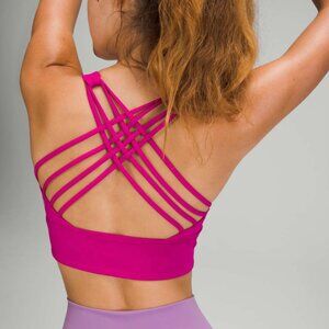 Lululemon Free to Be Longline Bra Wild Light Support A/B Cup Ripened Raspberry 6